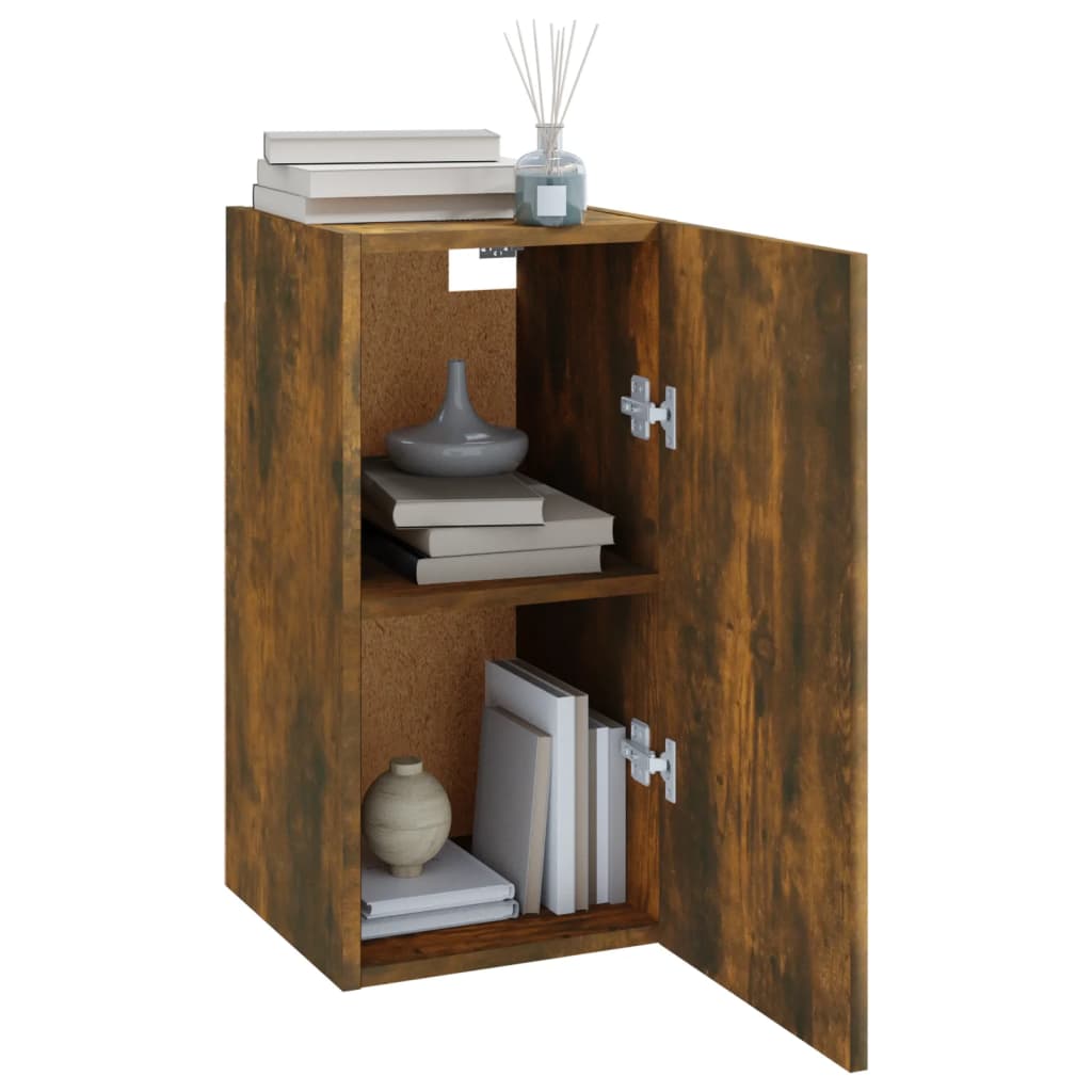 Meuble TV chêne fumé 30,5x30x60 cm matériau bois