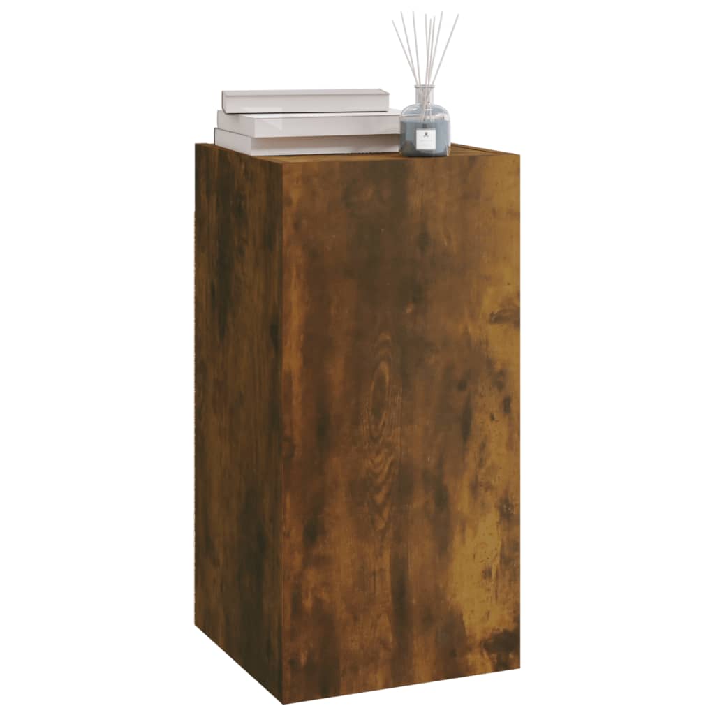 Meuble TV chêne fumé 30,5x30x60 cm matériau bois