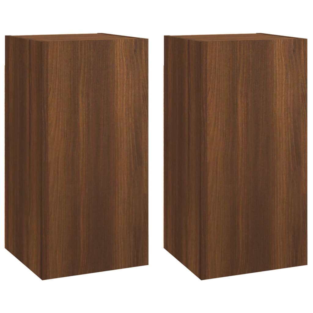 Meubles TV 2 pièces aspect chêne brun 30,5x30x60 cm