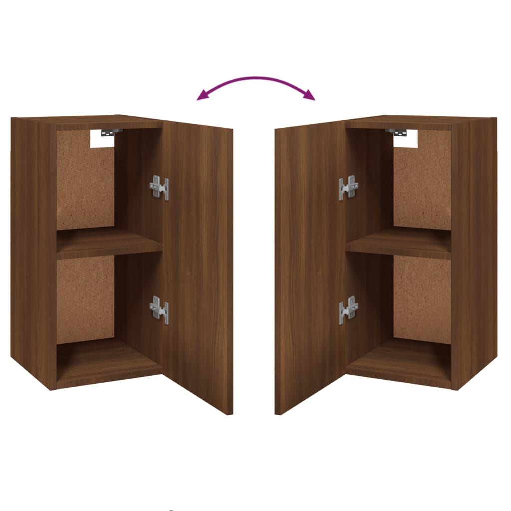 Meubles TV 2 pièces aspect chêne brun 30,5x30x60 cm