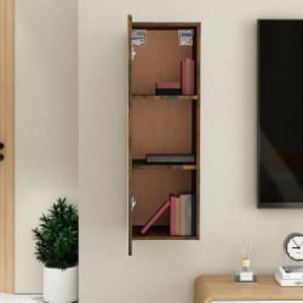 Meuble TV chêne fumé 30,5x30x90 cm matériau bois