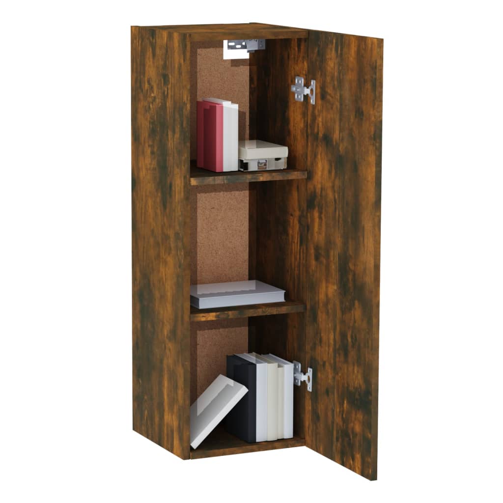 Meuble TV chêne fumé 30,5x30x90 cm matériau bois