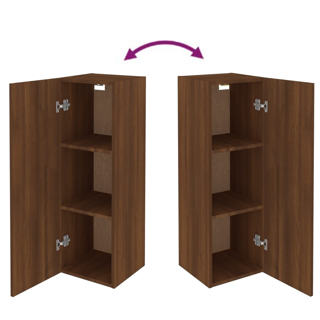 Meubles TV 2 pièces aspect chêne brun 30,5x30x90 cm