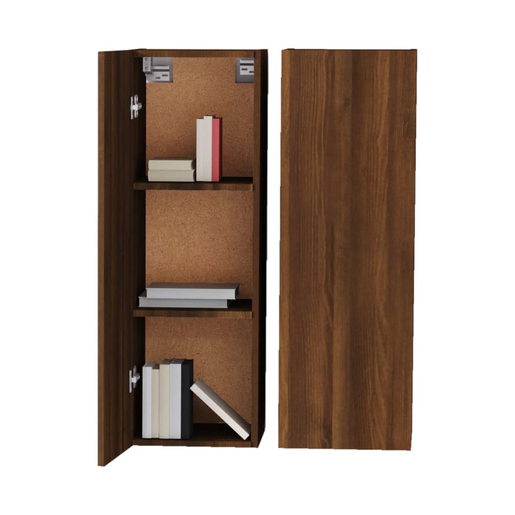 Meubles TV 2 pièces aspect chêne brun 30,5x30x90 cm
