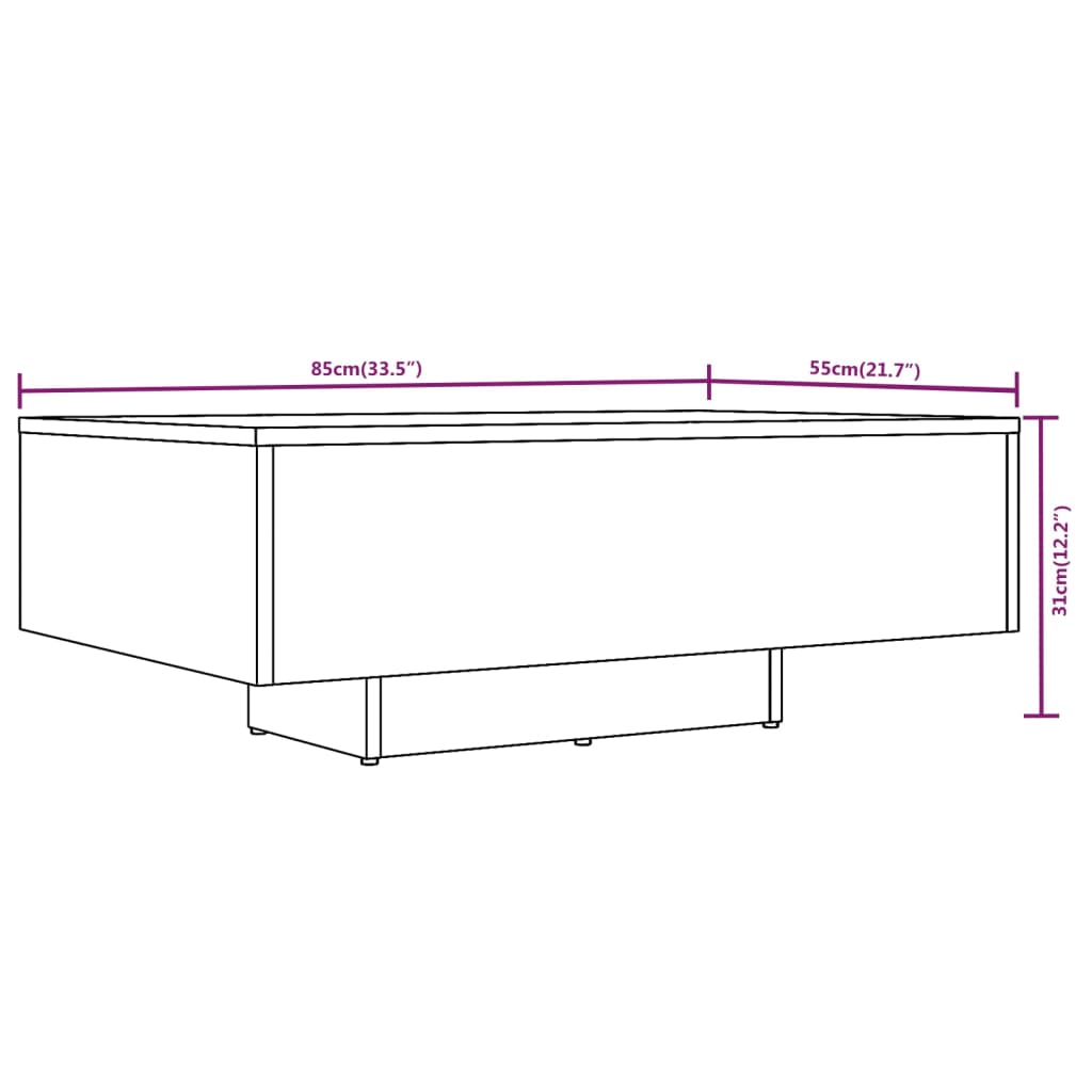 Coffee table smoked oak 85x55x31 cm wood material