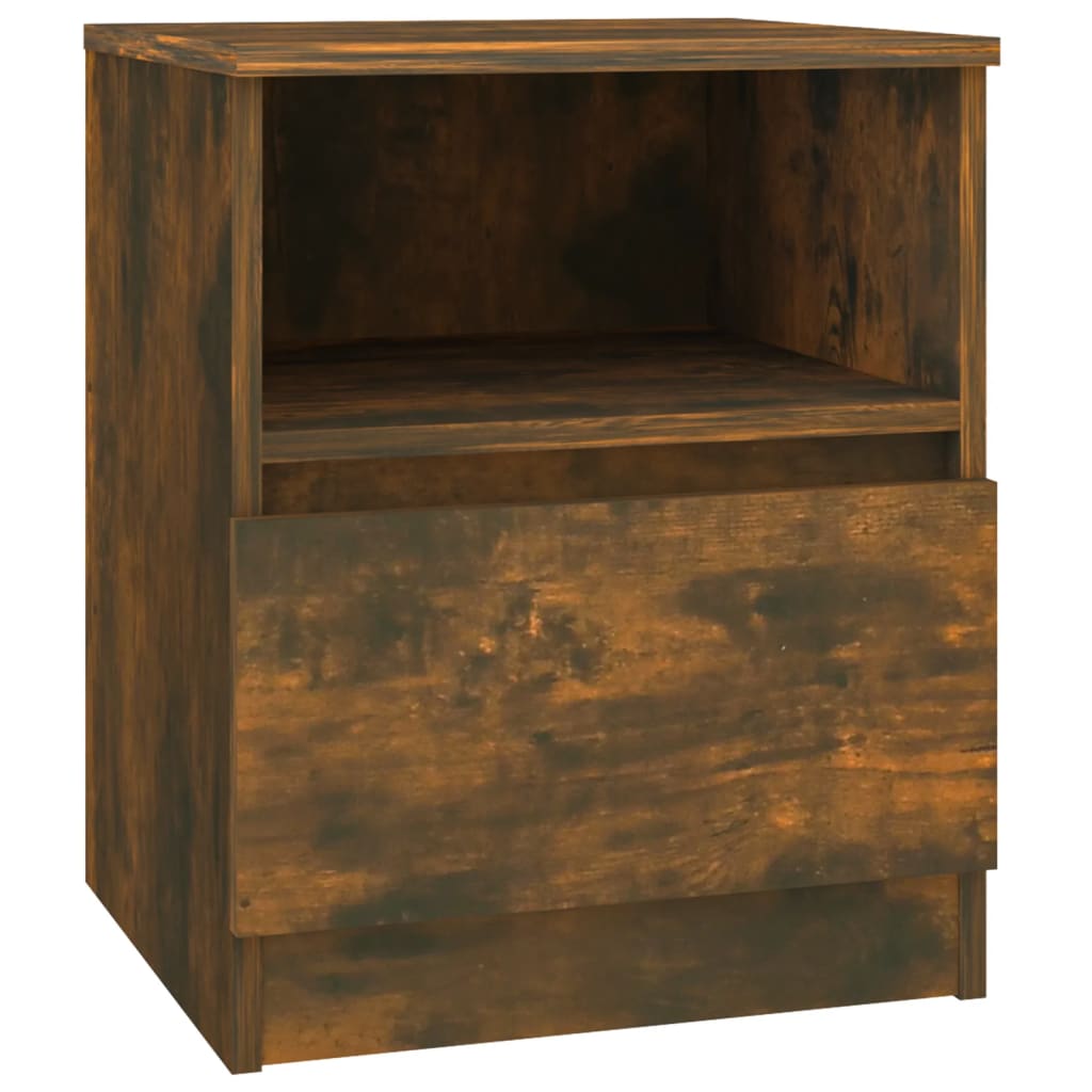 Tables de chevet 2 pcs. chêne fumé 40x40x50 cm matériau bois