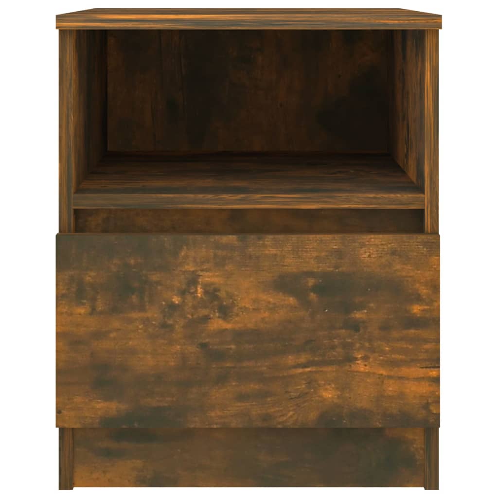 Tables de chevet 2 pcs. chêne fumé 40x40x50 cm matériau bois