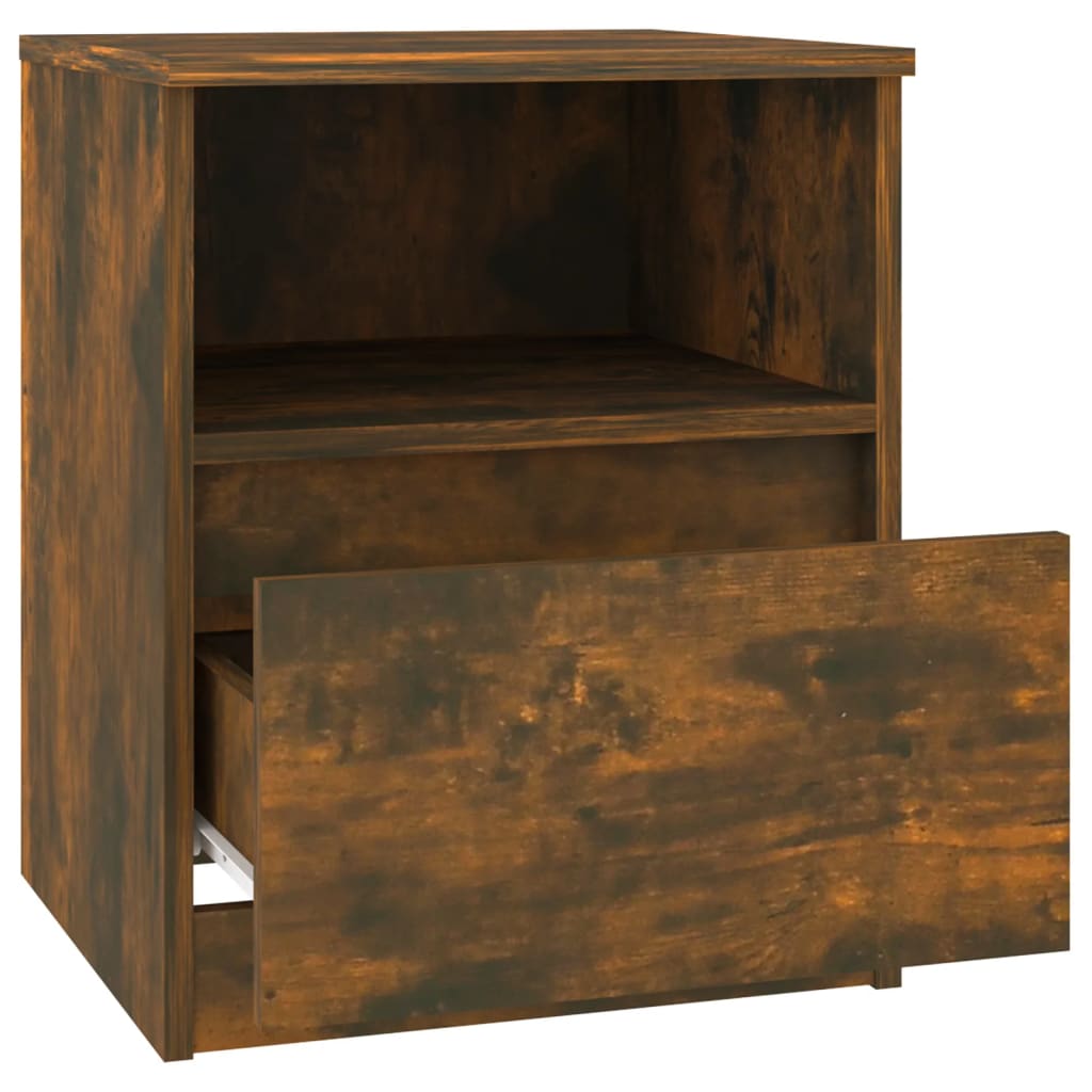 Tables de chevet 2 pcs. chêne fumé 40x40x50 cm matériau bois