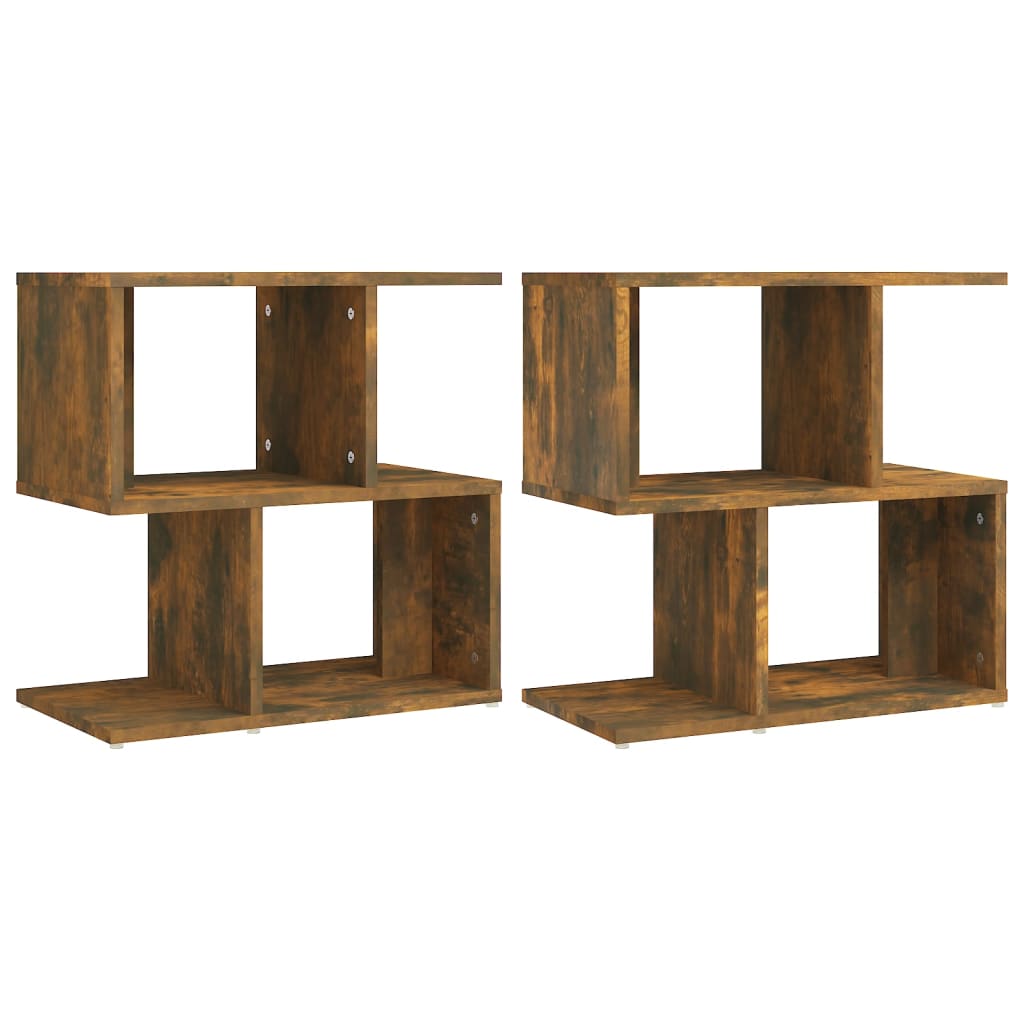 Tables de chevet 2 pcs. chêne fumé 50x30x51,5 cm matériau bois