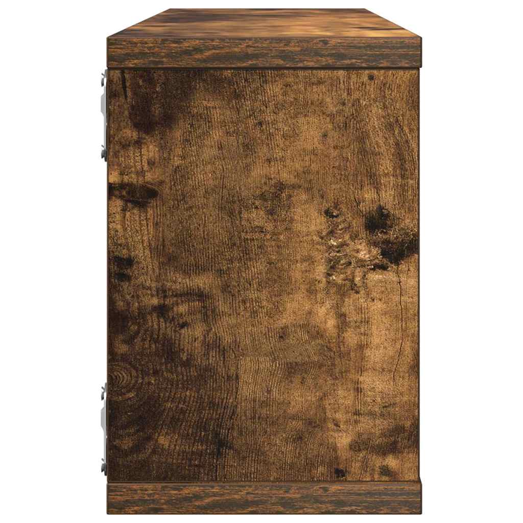 Würfelregale 4 Stk. Räuchereiche 60x15x23 cm Holzwerkstoff