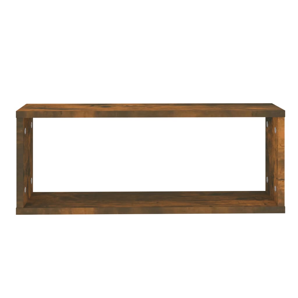 Étagères cubiques 6 pièces Chêne fumé 60x15x23 cm matériau bois.