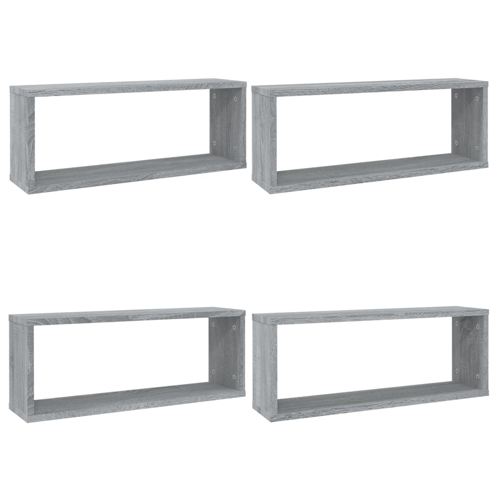 Cube shelves 4 pcs. Gray Sonoma 60x15x23 cm wood material