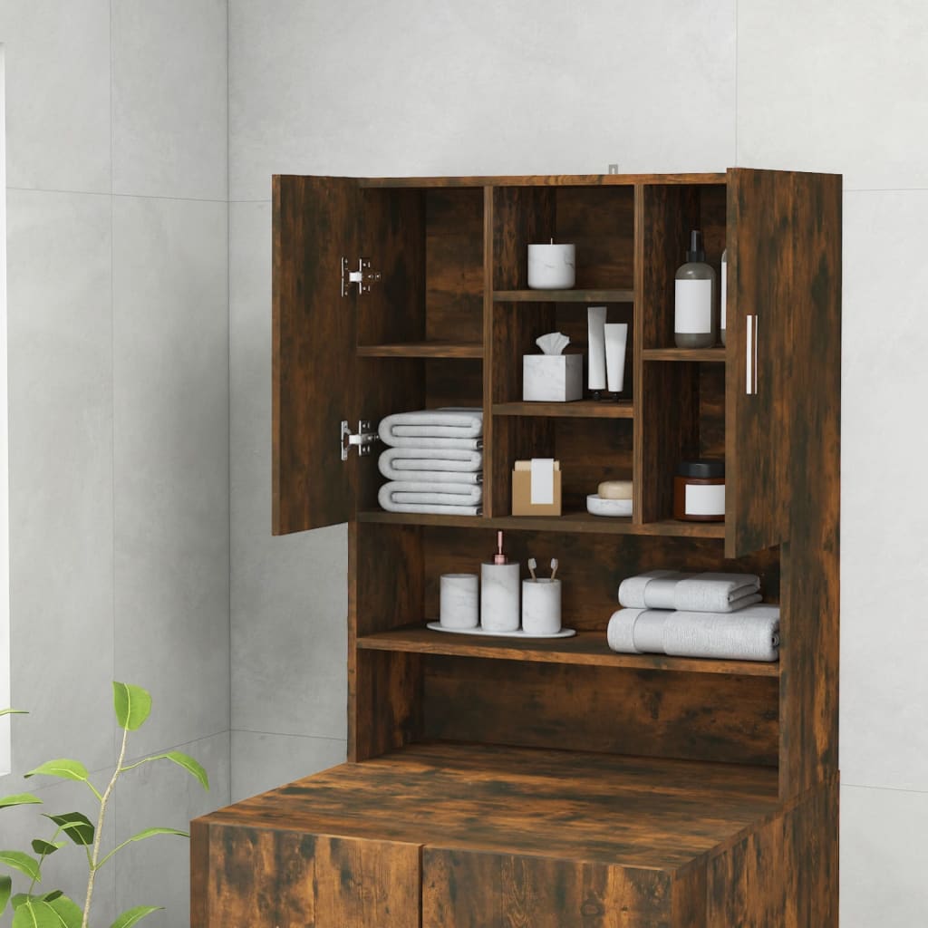 Washing machine cabinet smoked oak 70.5x25.5x90 cm