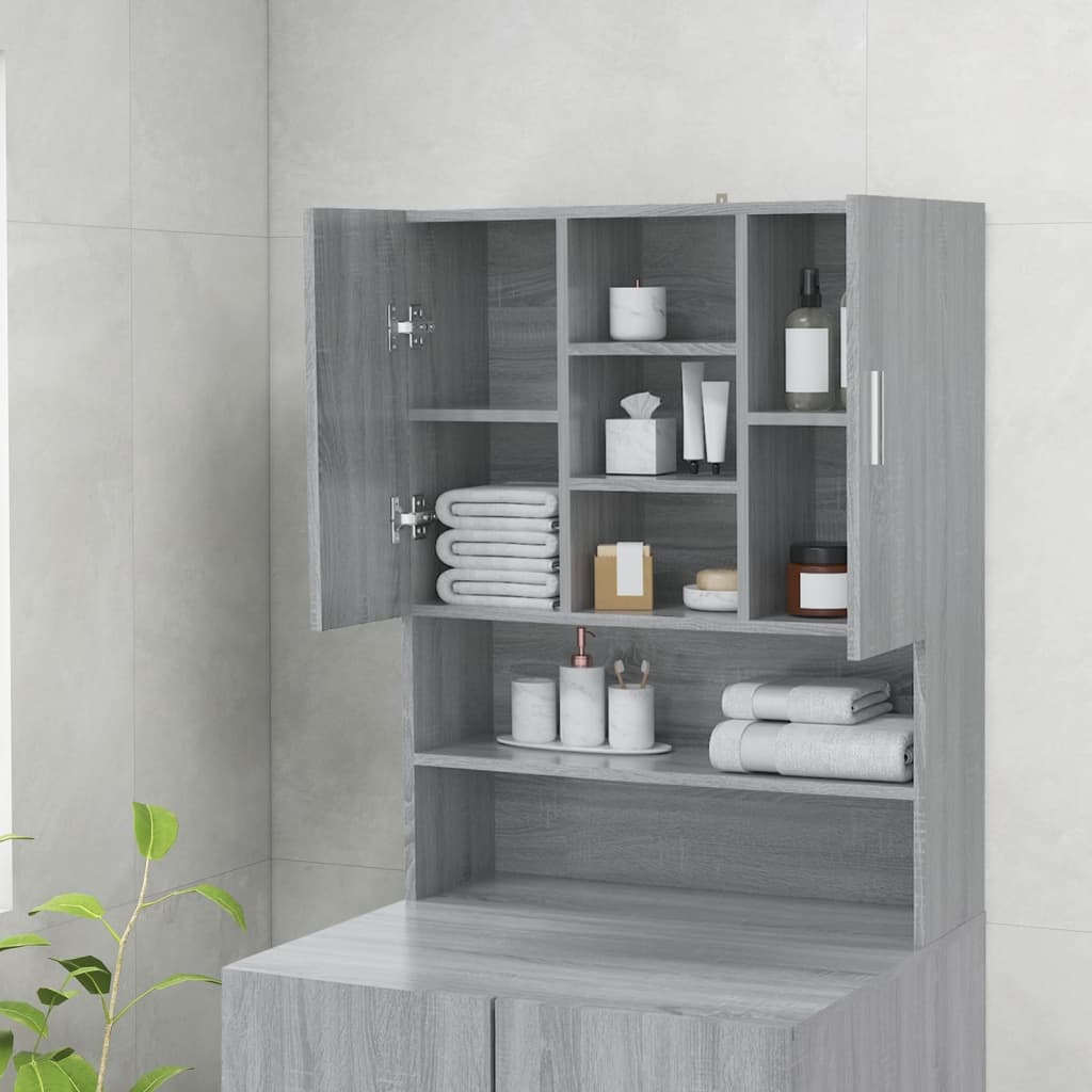 Washing Machine Cabinet Gray Sonoma 70.5x25.5x90 cm