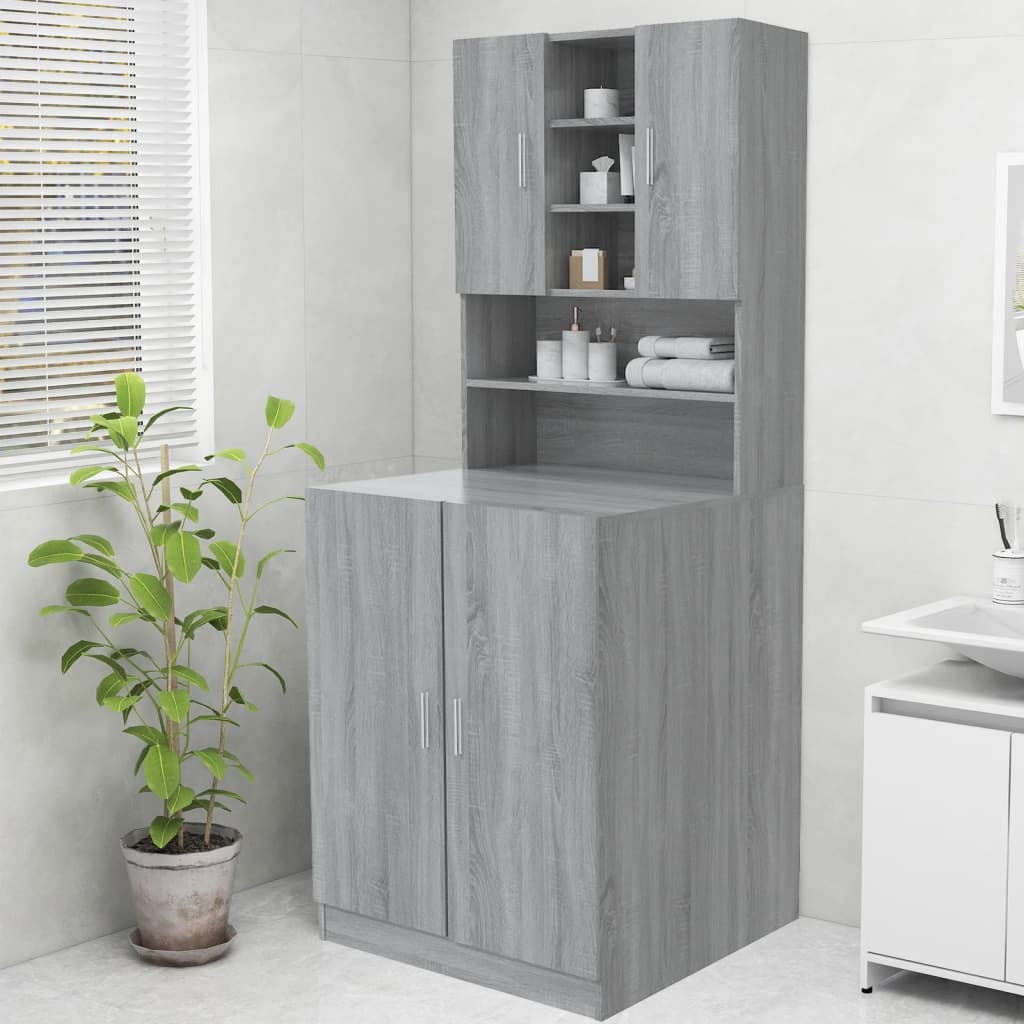 Washing Machine Cabinet Gray Sonoma 70.5x25.5x90 cm