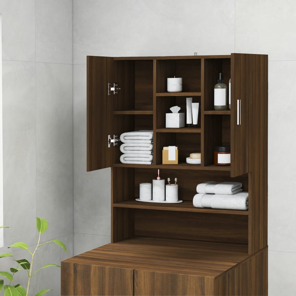 Washing Machine Cabinet Brown Oak Look 70.5x25.5x90 cm