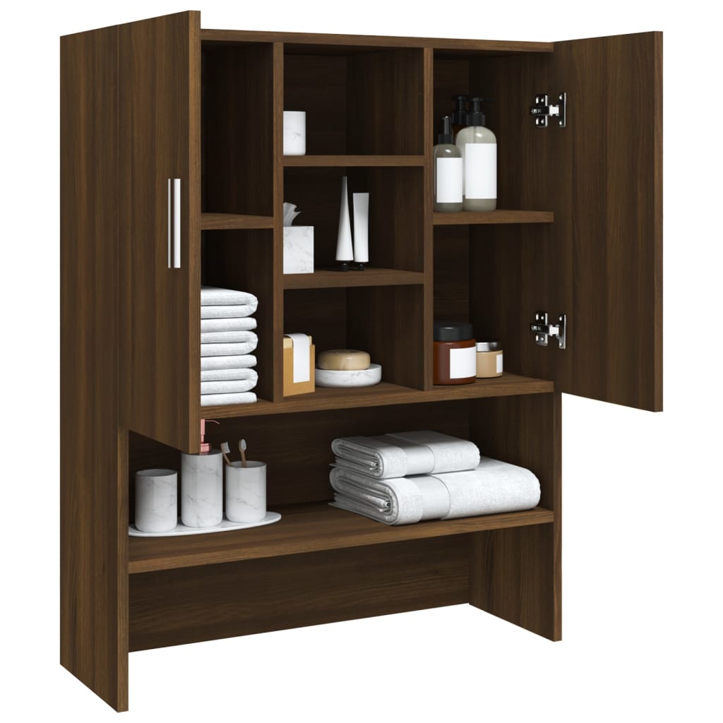 Washing Machine Cabinet Brown Oak Look 70.5x25.5x90 cm