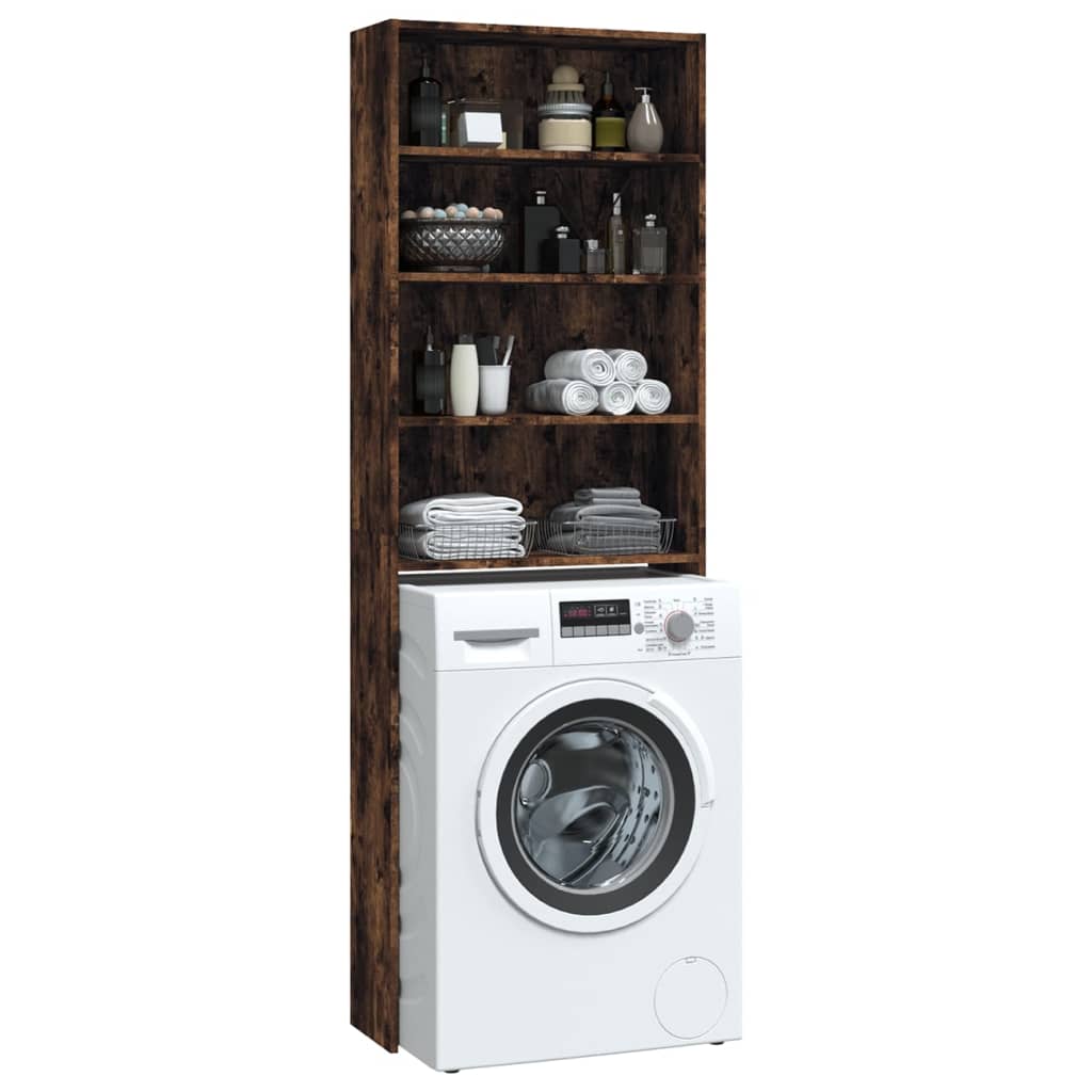 Washing machine cabinet smoked oak 64x24x190 cm