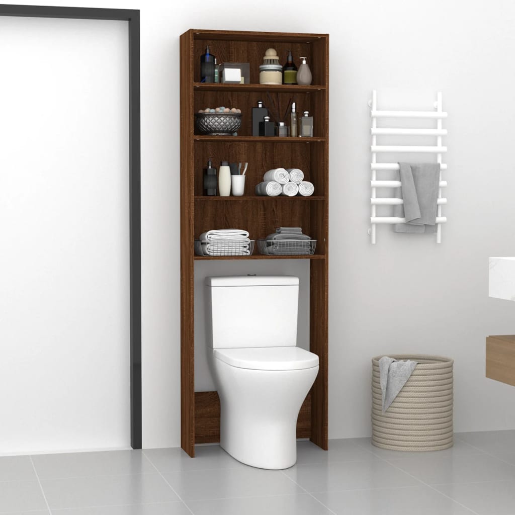 Washing Machine Cabinet Brown Oak Look 64x24x190 cm