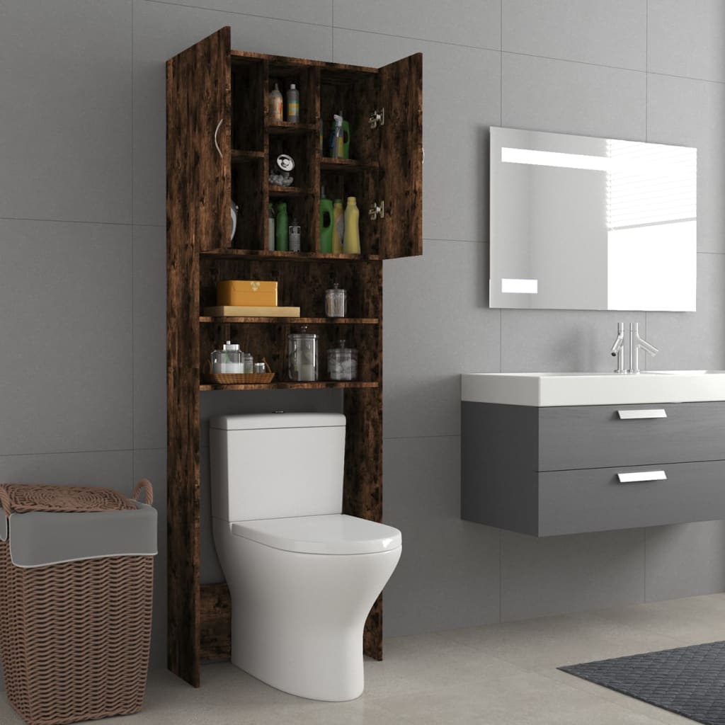 Washing machine cabinet smoked oak 64x25.5x190 cm