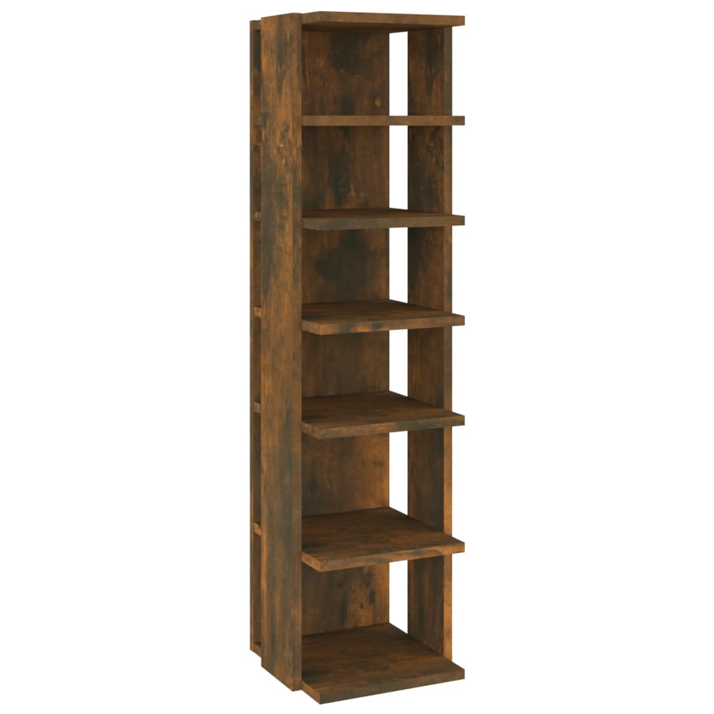 Shoe rack smoked oak 27.5x27x102 cm wood material