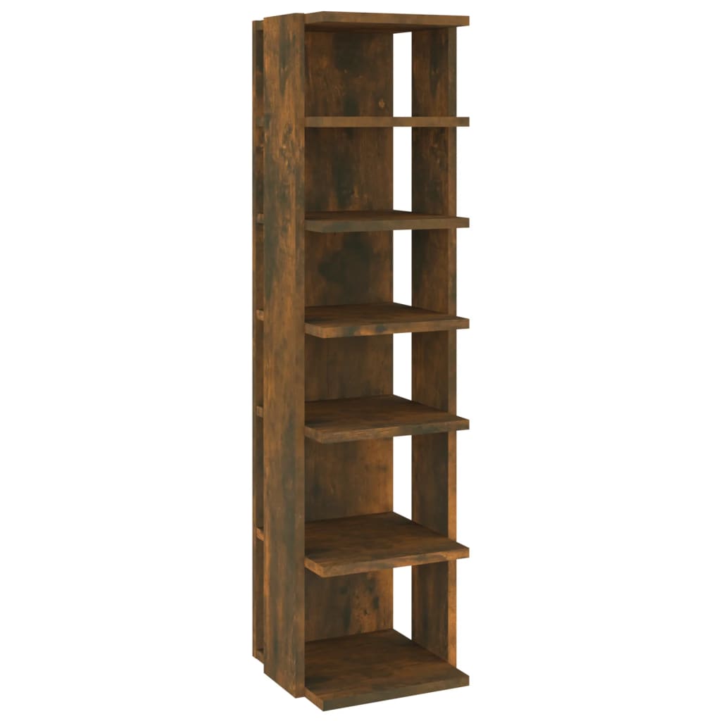 Étagère à chaussures 2 pièces. Chêne fumé 27,5x27x102 cm matériau bois.