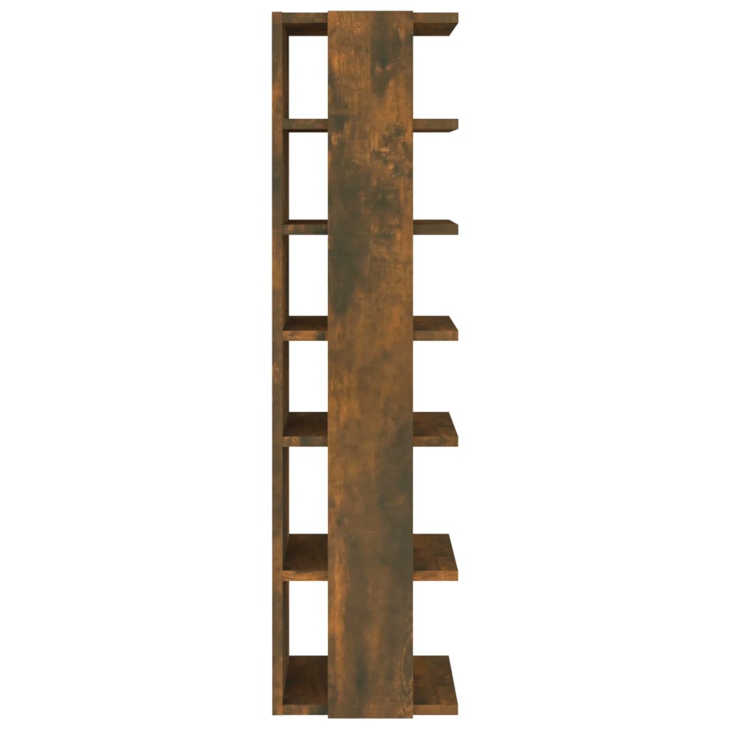 Étagère à chaussures 2 pièces. Chêne fumé 27,5x27x102 cm matériau bois.