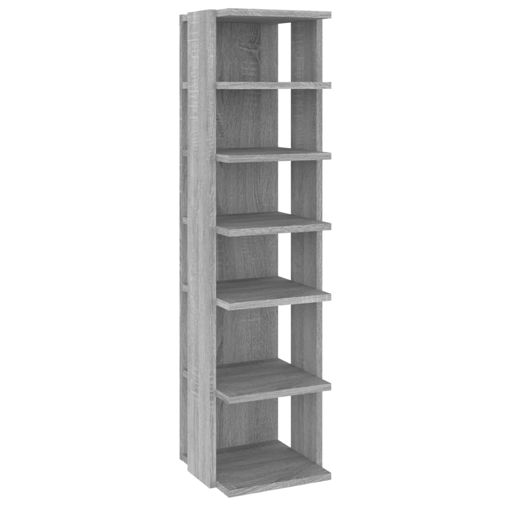 Étagères à chaussures 2 pcs. Gris Sonoma 27,5x27x102 cm en bois