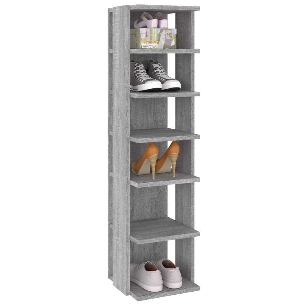 Étagères à chaussures 2 pcs. Gris Sonoma 27,5x27x102 cm en bois