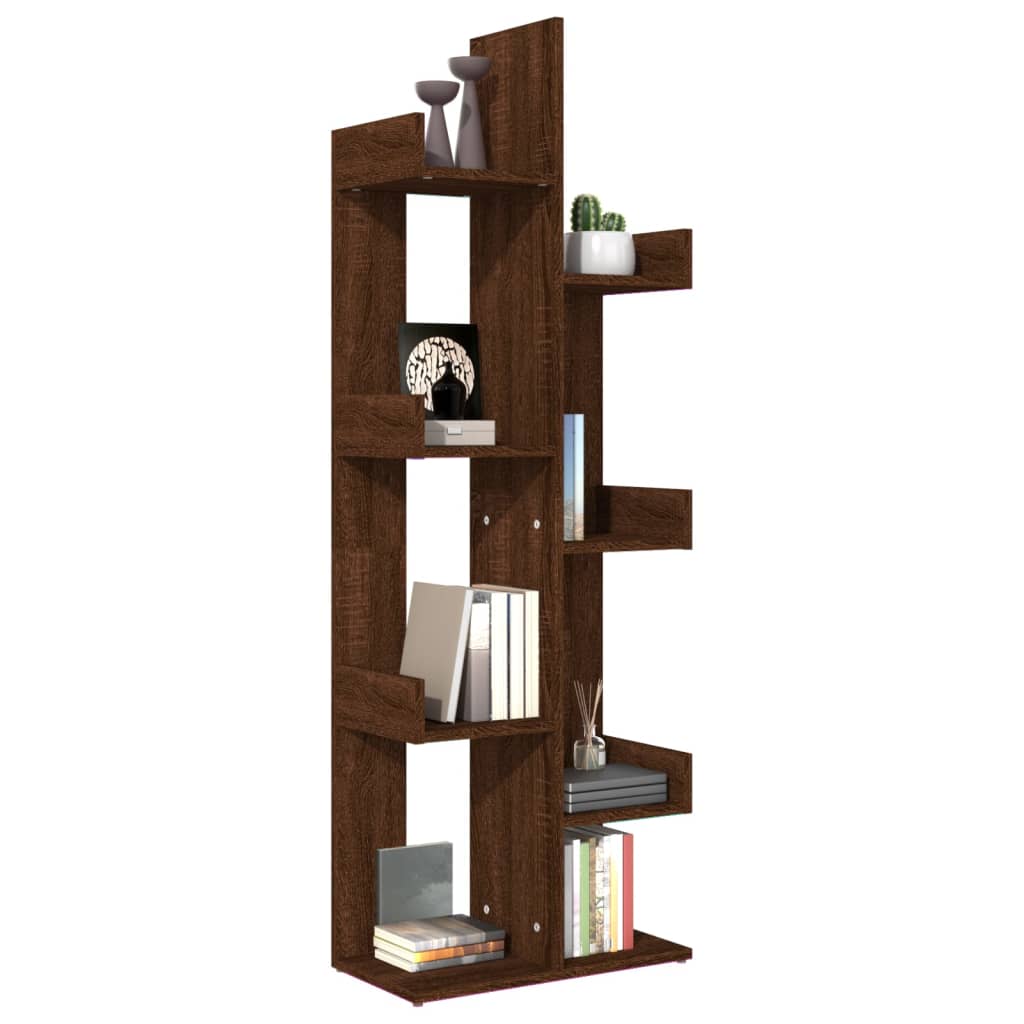 Bookshelf 48x25.5x140 cm Brown Oak Look Wood Material