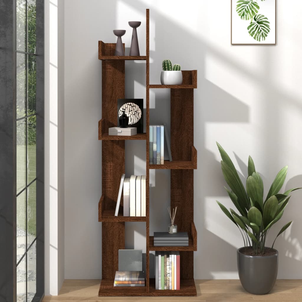 Bookshelf 48x25.5x140 cm Brown Oak Look Wood Material