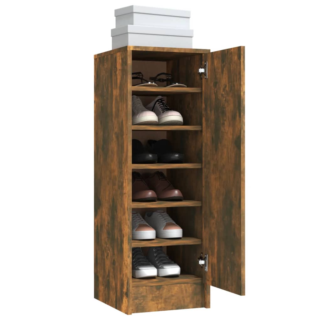 Shoe rack smoked oak 32x35x92 cm wood material