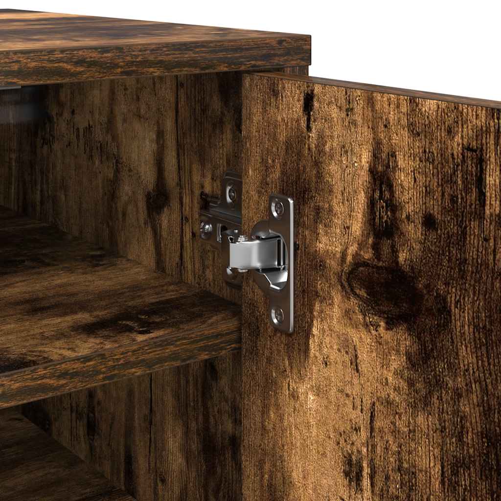 Shoe rack smoked oak 32x35x92 cm wood material