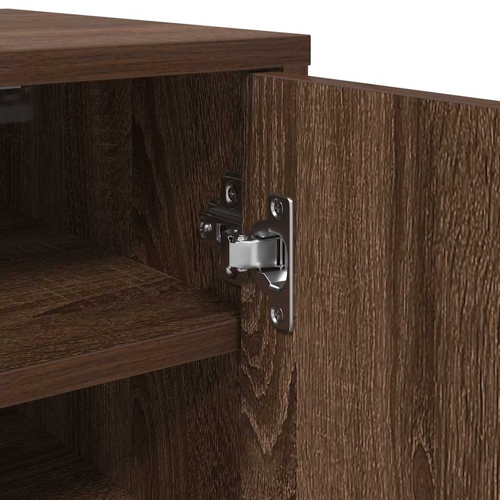 Étagère à chaussures aspect chêne marron 32x35x92 cm en bois