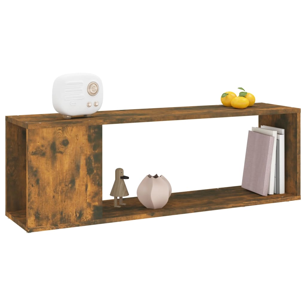Meuble TV chêne fumé 100x24x32 cm matériau bois