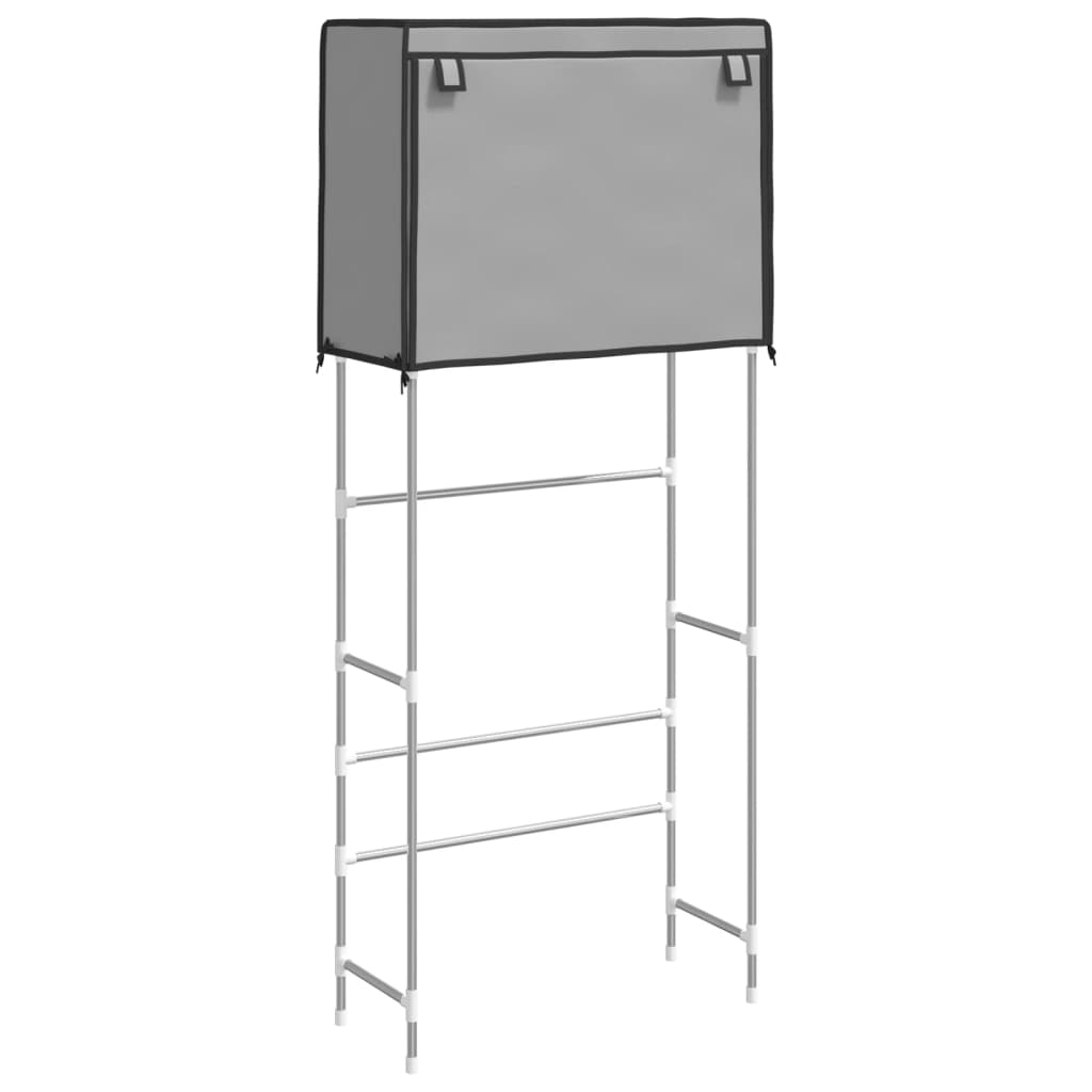 Waschmaschinenregal 2 Ablagen Grau 71x29,5x170,5 cm Eisen