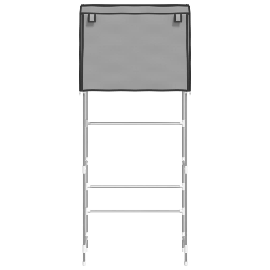 Waschmaschinenregal 2 Ablagen Grau 71x29,5x170,5 cm Eisen