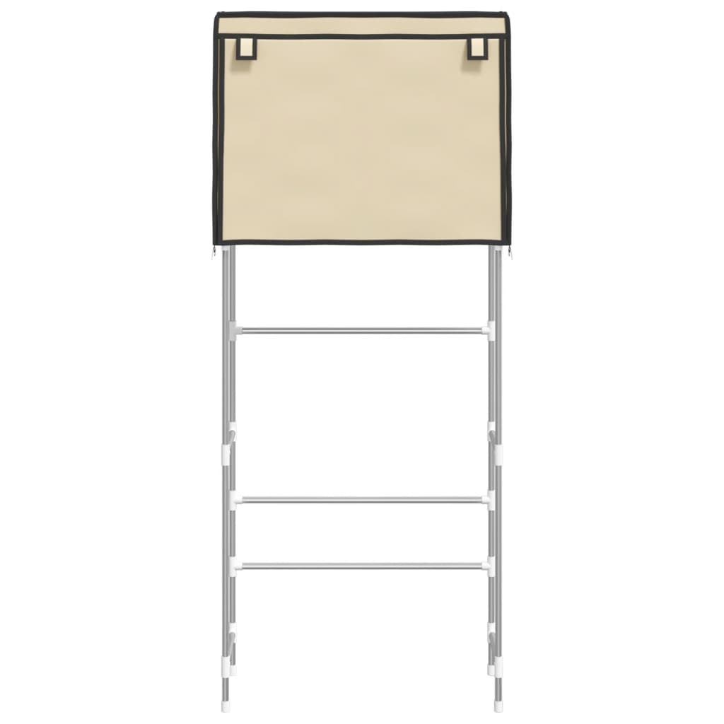 Waschmaschinenregal 2 Ablagen Creme 71x29,5x170,5 cm Eisen