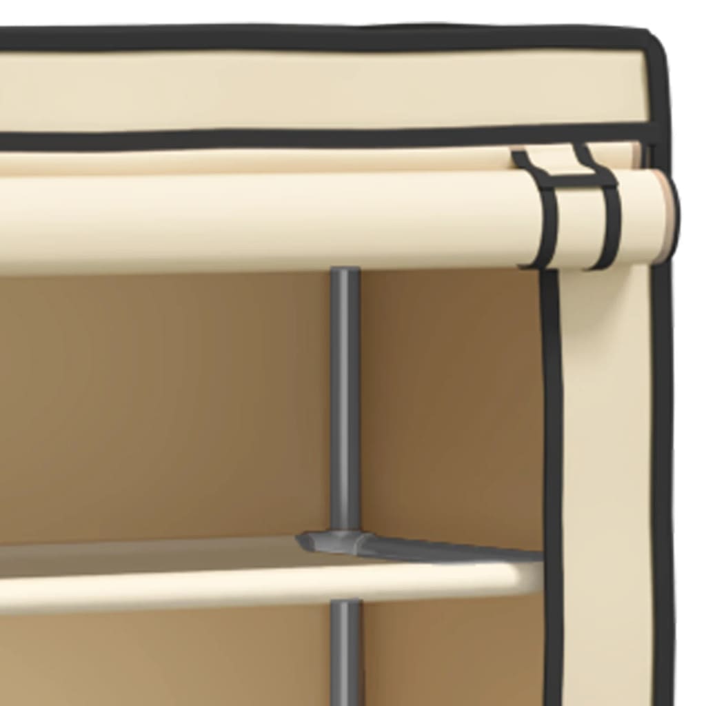 Waschmaschinenregal 2 Ablagen Creme 71x29,5x170,5 cm Eisen