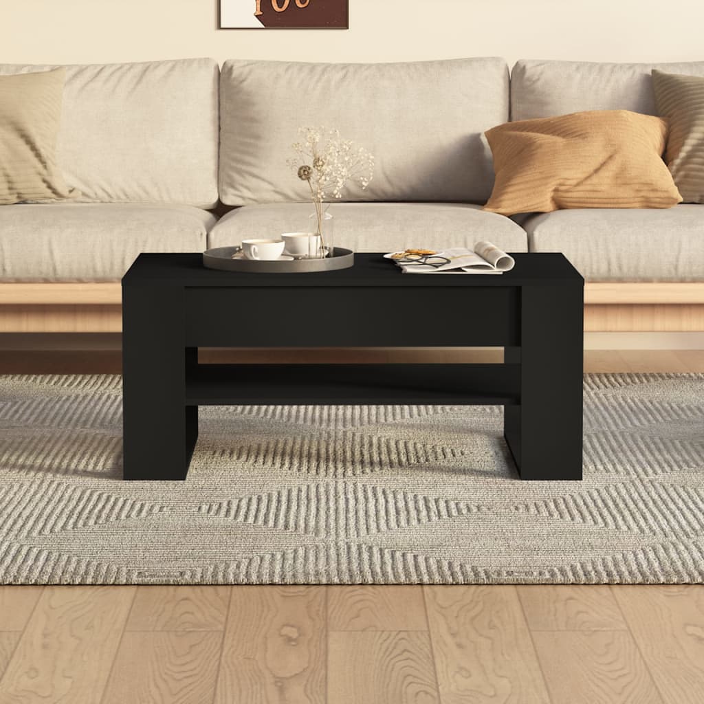 Coffee Table Black 102x55x45 cm Wood Material