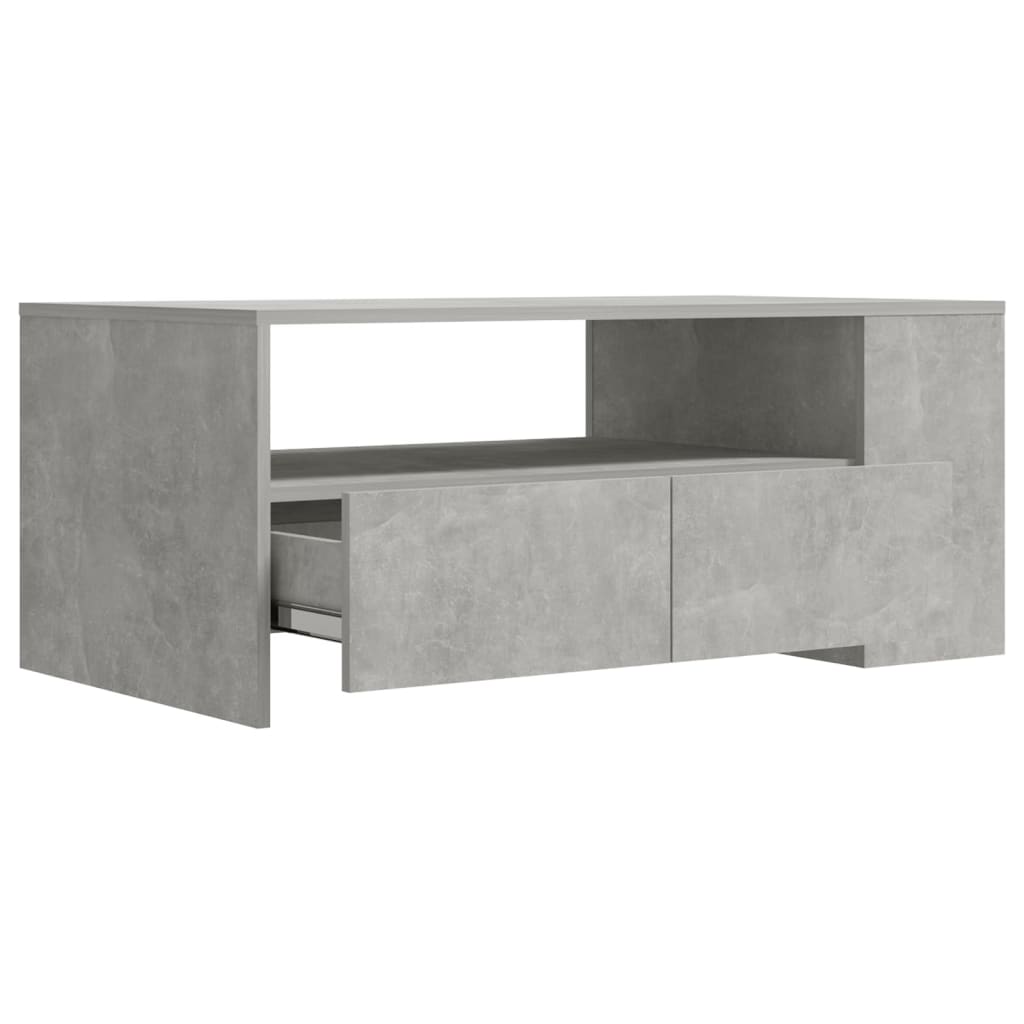 Table basse gris béton 102x55x42 cm en bois