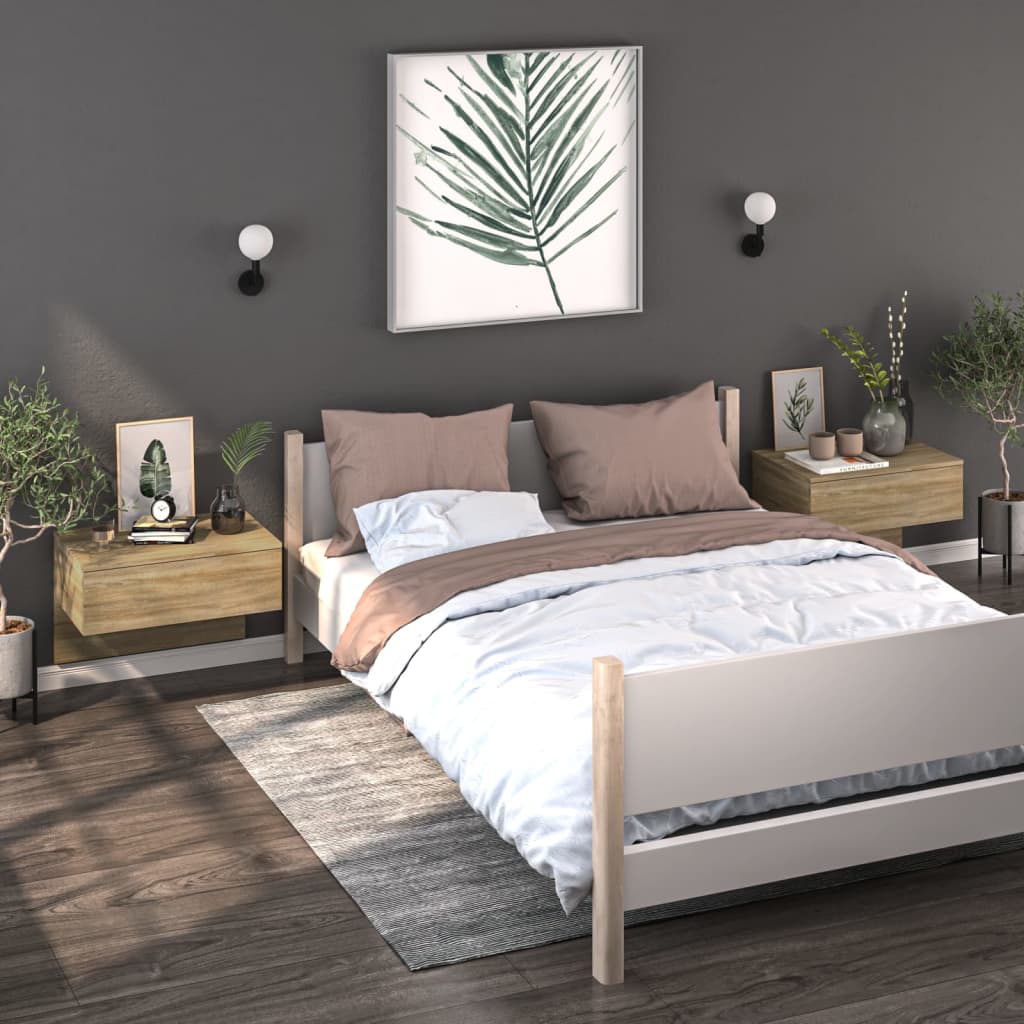 wall-mounted bedside table Sonoma oak