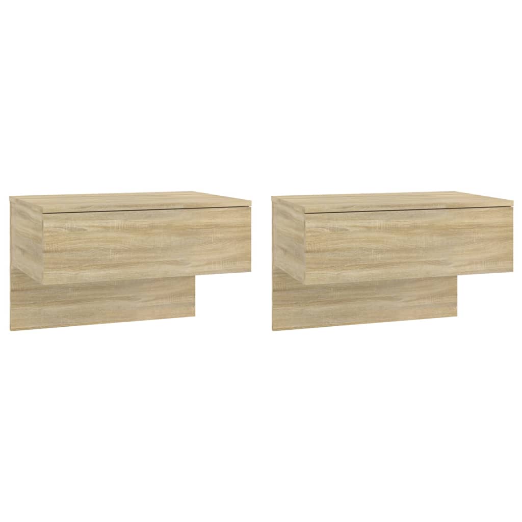 Wall-mounted bedside tables 2 pcs. Sonoma oak