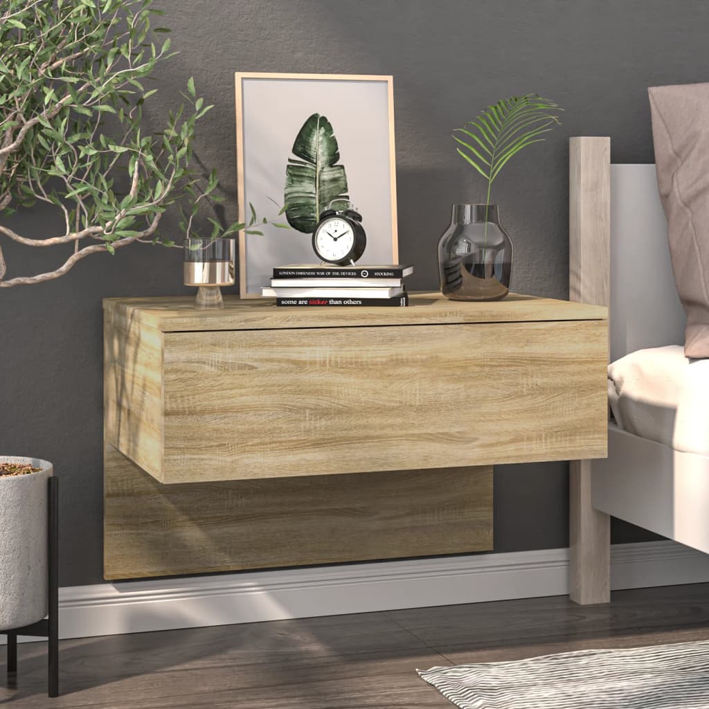 Wall-mounted bedside tables 2 pcs. Sonoma oak
