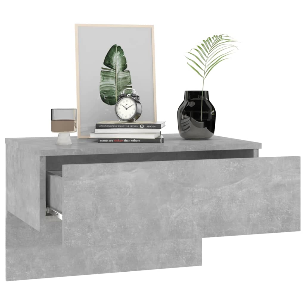 Wall-Mounted Bedside Tables 2 pcs. Concrete Gray