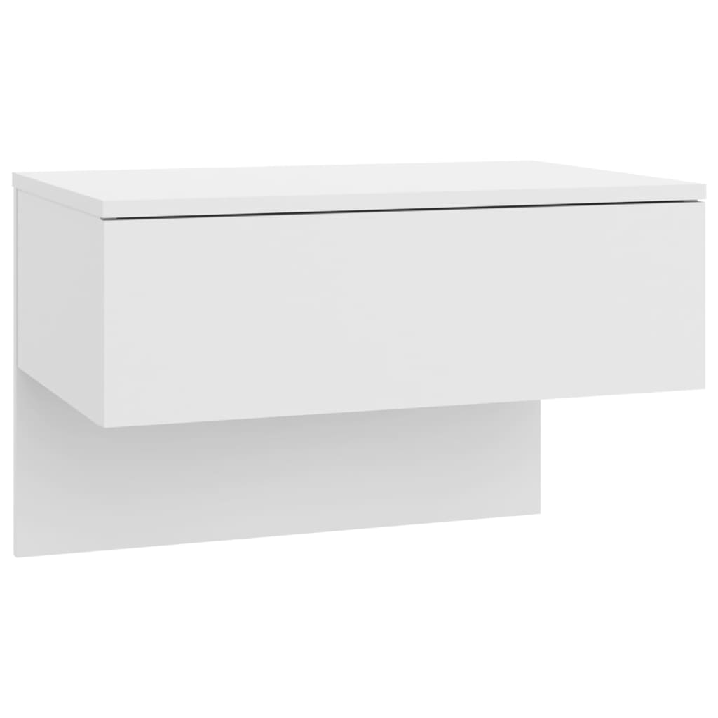 Wall-mounted bedside tables 2 pcs. High-gloss white