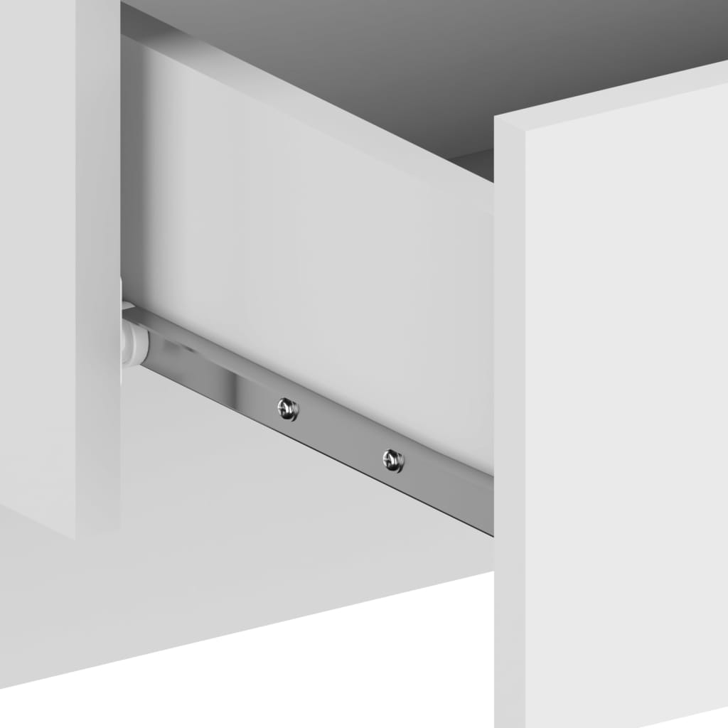 Wall-mounted bedside tables 2 pcs. High-gloss white