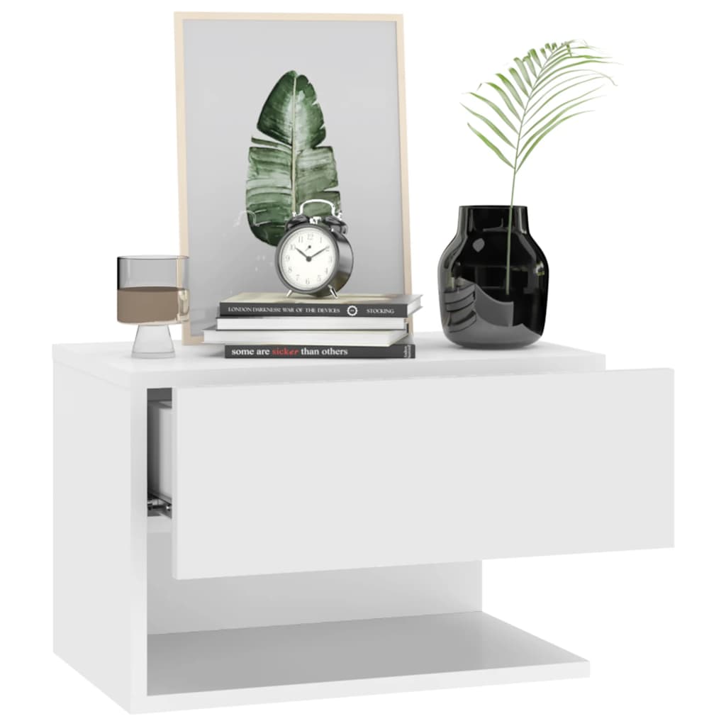 Wall Bedside Tables 2 pcs. White
