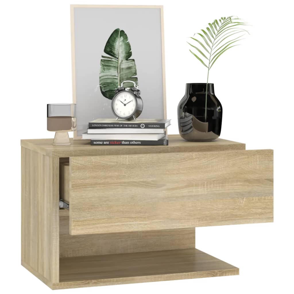 Wall-mounted bedside tables 2 pcs. Sonoma oak