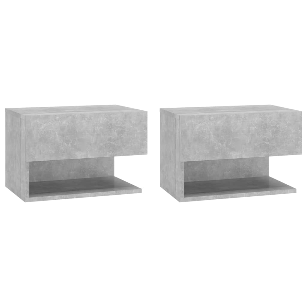 Wall-Mounted Bedside Tables 2 pcs. Concrete Gray